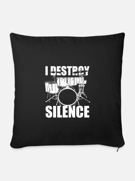Schlagzeug Drumsticks - Sofakissenbezug 45 x 45 cm - Schwarz