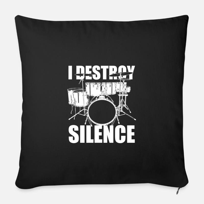 Schlagzeug Drumsticks - Sofakissenbezug 45 x 45 cm - Schwarz