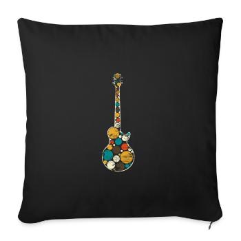 Gitarre Bassisten Geschenkidee - Sofakissenbezug 45 x 45 cm - Schwarz - Vorne