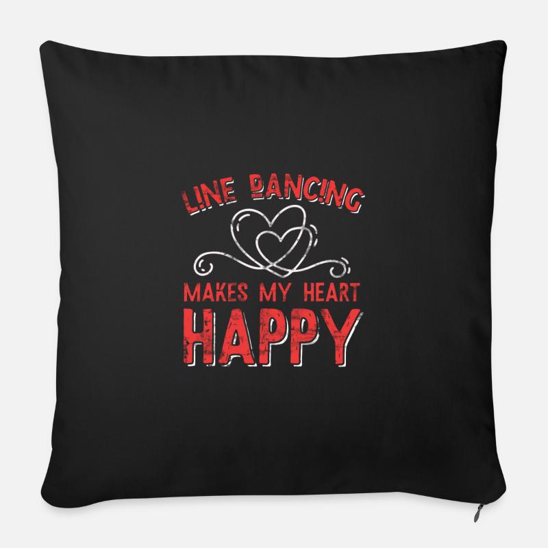 Linedance - Sofakissenbezug 45 x 45 cm - Schwarz