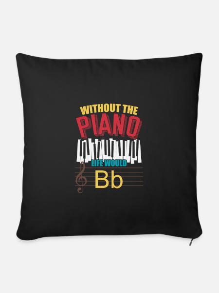 Piano Musikinstrument - Sofakissenbezug 45 x 45 cm - Schwarz