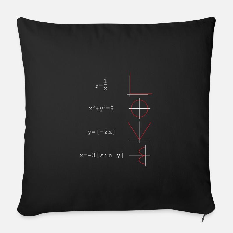 Math numbers - Sofa pillowcase 17,3'' x 17,3'' (45 x 45 cm) - black
