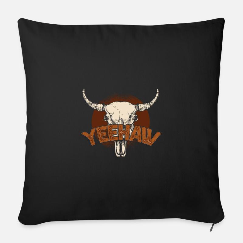 Chapeau de cowboy cowboy - Housse de coussin décorative 45 x 45 cm - noir