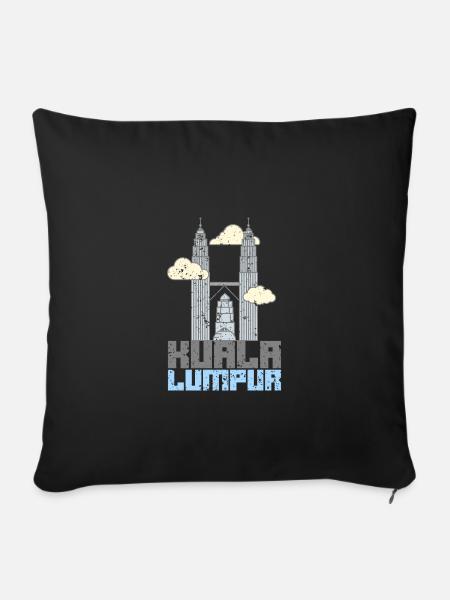 Kuala Lumpur Wolkenkratzer - Sofakissenbezug 45 x 45 cm - Schwarz