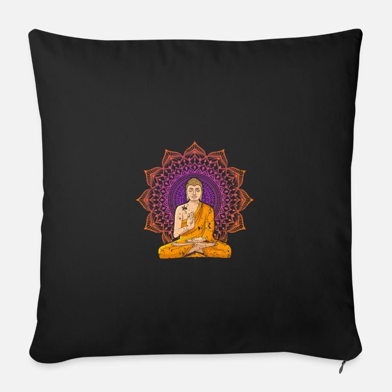 Thailand Buddha - Sofakissenbezug 45 x 45 cm - Schwarz