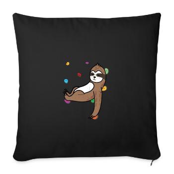 Climbing Mountaineer Sloth - Sofa pillowcase 17,3'' x 17,3'' (45 x 45 cm) - black - Front