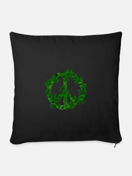 Peacezeichen - Sofakissenbezug 45 x 45 cm - Schwarz