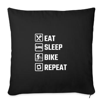 Eat Sleep MTB Repeat Mountain Bike - Sofa pillowcase 17,3'' x 17,3'' (45 x 45 cm) - black - Front