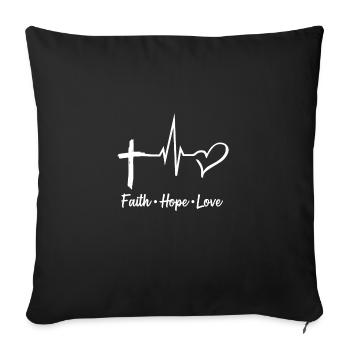 Jesus Christ Christianity Gifts Faith Hope Love - Sofa pillowcase 17,3'' x 17,3'' (45 x 45 cm) - black - Front