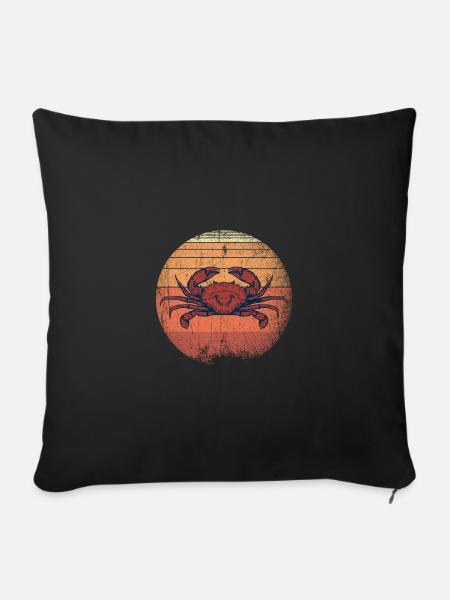 Retro Krabbe - Sofakissenbezug 45 x 45 cm - Schwarz