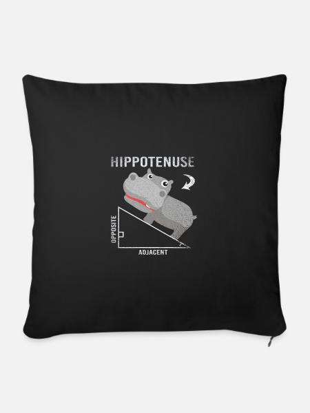 Hippopotamus Mathematiker - Sofakissenbezug 45 x 45 cm - Schwarz