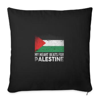 Palestine coeur politique - Housse de coussin décorative 45 x 45 cm - noir - Devant