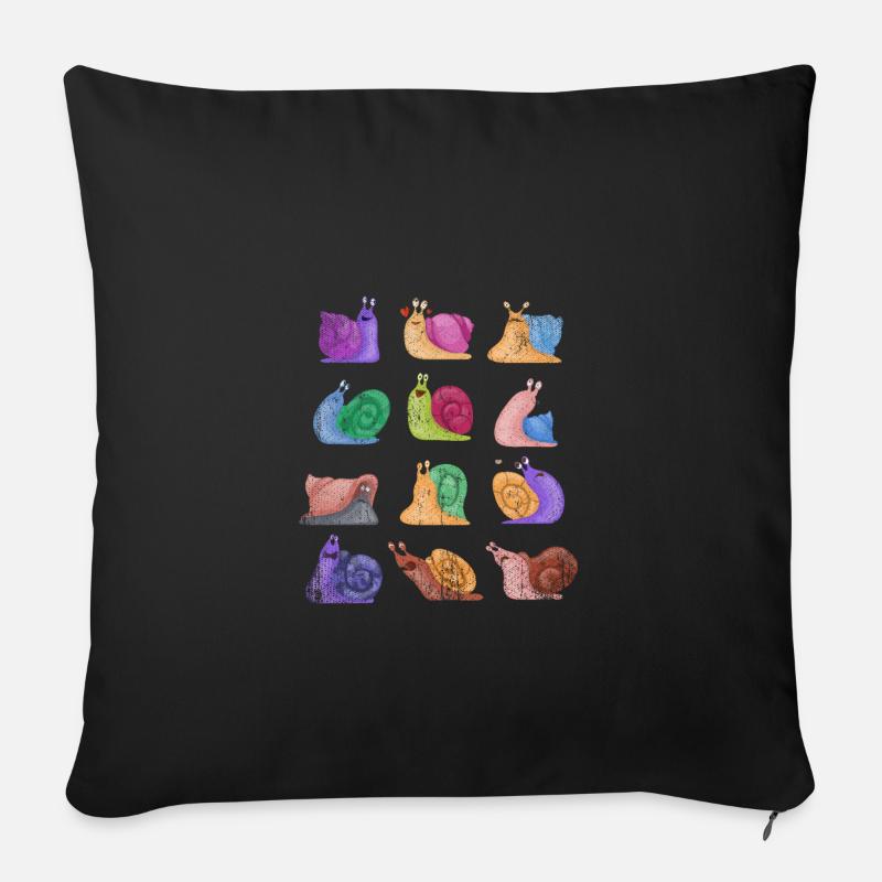 Schnecke Geschenk - Sofakissenbezug 45 x 45 cm - Schwarz