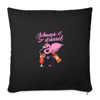 Schnapsdrossel Mädelsabend beste Freundin Geschenk - Sofakissenbezug 45 x 45 cm - Schwarz - Vorne