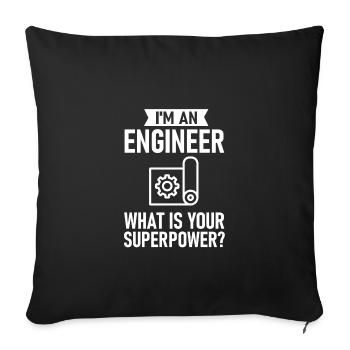 Engineer gift civil engineer mechanical engineering job - Sofa pillowcase 17,3'' x 17,3'' (45 x 45 cm) - black - Front