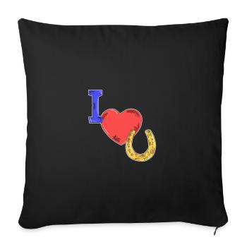 Idée cadeau chevaux - Housse de coussin décorative 45 x 45 cm - noir - Devant