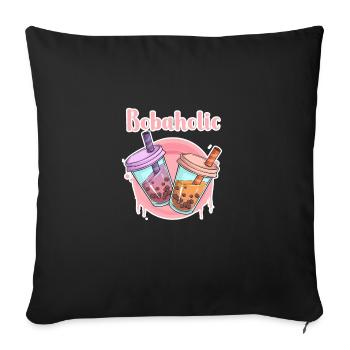 Bobaholic - Sofakissenbezug 45 x 45 cm - Schwarz - Vorne