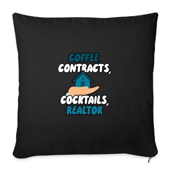Kaffee Verträge Cocktails Immobilienmakler - Sofakissenbezug 45 x 45 cm - Schwarz - Vorne