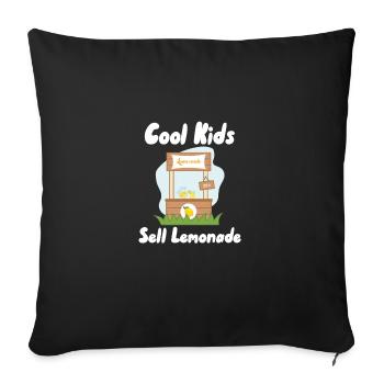 Coole Kinder verkaufen Limonade - Sofakissenbezug 45 x 45 cm - Schwarz - Vorne