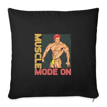 Muskelbetrieb Ein - Sofakissenbezug 45 x 45 cm - Schwarz - Vorne