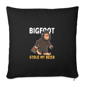 Bigfoot hat mein Bier gestohlen - Sofakissenbezug 45 x 45 cm - Schwarz - Vorne