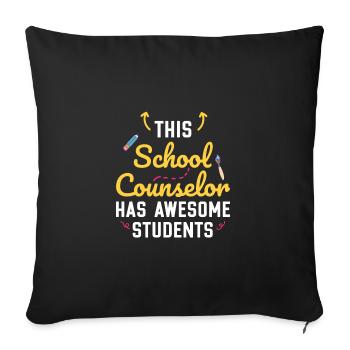 Dieser Schulberater hat großartige Schüler - Sofakissenbezug 45 x 45 cm - Schwarz - Vorne