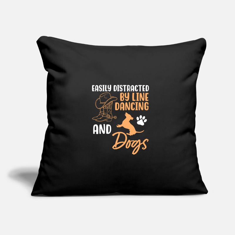 Leicht ablenkbar durch Line Dancing und Hunde Sofakissenbezug 45 x 45 cm