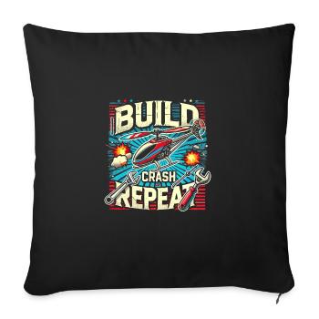 Bau-Crash-Wiederholung - Sofakissenbezug 45 x 45 cm - Schwarz - Vorne