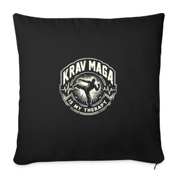 Krav Maga ist meine Therapie - Sofakissenbezug 45 x 45 cm - Schwarz - Vorne