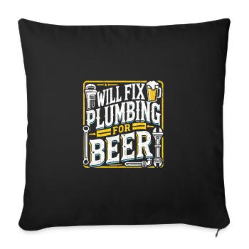 Repariert Klempnerarbeiten für Bier - Sofakissenbezug 45 x 45 cm - Schwarz - Vorne