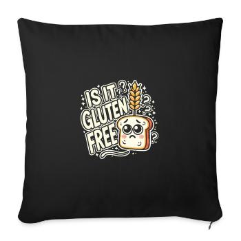 Ist es glutenfrei? - Sofakissenbezug 45 x 45 cm - Schwarz - Vorne