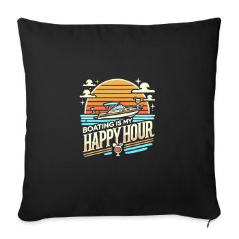 Bootfahren ist meine Happy Hour - Sofakissenbezug 45 x 45 cm - Schwarz - Vorne