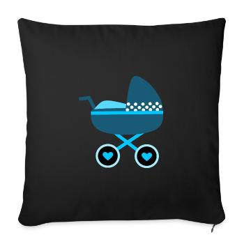 Baby Birth 2025 Gift Gift Idea - Sofa pillowcase 17,3'' x 17,3'' (45 x 45 cm) - black - Front