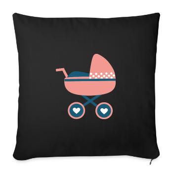 Cadeaux de naissance pour bébé - Housse de coussin décorative 45 x 45 cm - noir - Devant