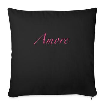 Amore - Sofa pillowcase 17,3'' x 17,3'' (45 x 45 cm) - black - Front