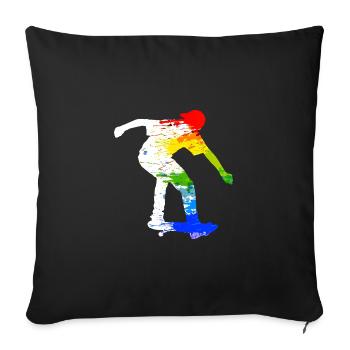 Skater | Skating | Gift - Sofa pillowcase 17,3'' x 17,3'' (45 x 45 cm) - black - Front