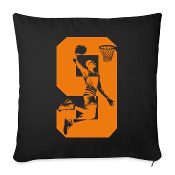 NUMMER 9 BASKETBALL 9. GEBURTSTAG - Sofakissenbezug 45 x 45 cm - Schwarz - Vorne