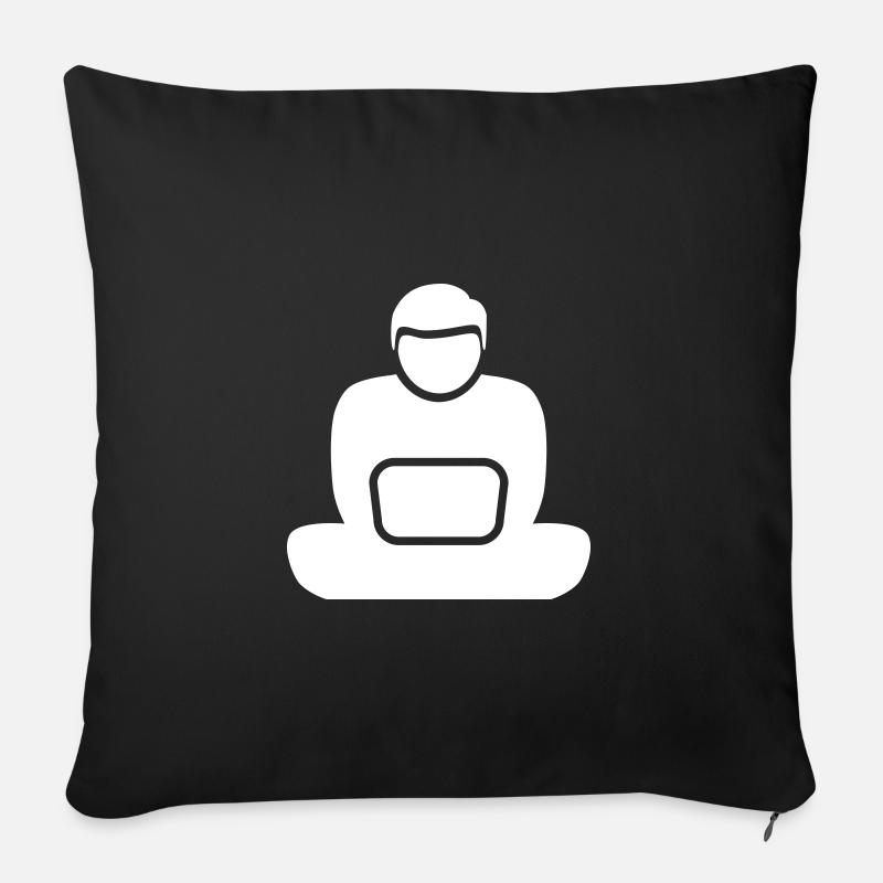 Laptop Work and Travel - Sofakissenbezug 45 x 45 cm - Schwarz