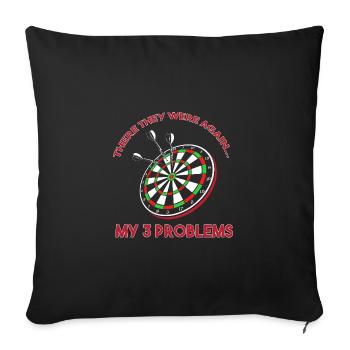 Dart Dartboard Dartpfeil - Sofakissenbezug 45 x 45 cm - Schwarz - Vorne
