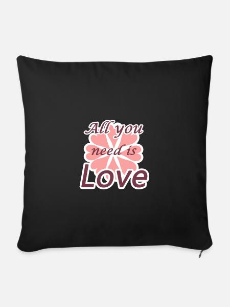 All you need is love - Sofakissenbezug 45 x 45 cm - Schwarz