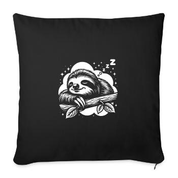 Cute sleepy sloth getting calm - Sofa pillowcase 17,3'' x 17,3'' (45 x 45 cm) - black - Front