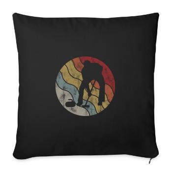 Curling sur glace Curling Retro Cadeau - Housse de coussin décorative 45 x 45 cm - noir - Devant