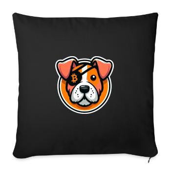 Dog with Bitcoin Eye Patch - Sofa pillowcase 17,3'' x 17,3'' (45 x 45 cm) - black - Front
