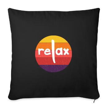 relax, relaxation, well-being, relax, yoga - Sofa pillowcase 17,3'' x 17,3'' (45 x 45 cm) - black - Front