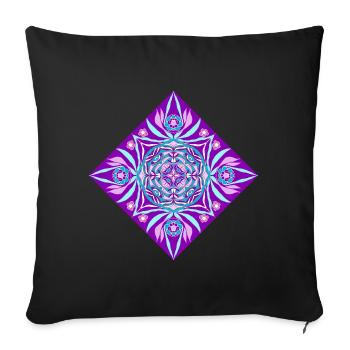 florale Raute - rhomb floral - Sofakissenbezug 45 x 45 cm - Schwarz - Vorne