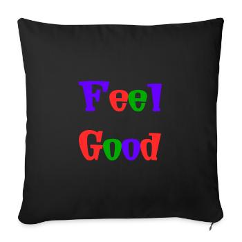 POSITIVE. GOOD. HAPPY. FREE. FREEDOM. WELFARE - Sofa pillowcase 17,3'' x 17,3'' (45 x 45 cm) - black - Front