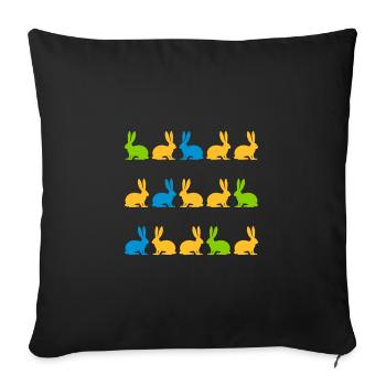lapin animal domestique - Housse de coussin décorative 45 x 45 cm - noir - Devant