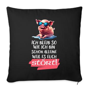 Je reste comme je dis une déclaration drôle - Housse de coussin décorative 45 x 45 cm - noir - Devant