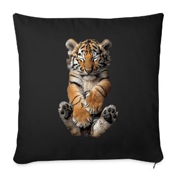 Tiger - Sofa pillowcase 17,3'' x 17,3'' (45 x 45 cm) - black - Front