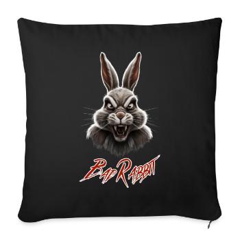 Bad Rabbit - Cool Funny Bunny Motif Amusant - Housse de coussin décorative 45 x 45 cm - noir - Devant